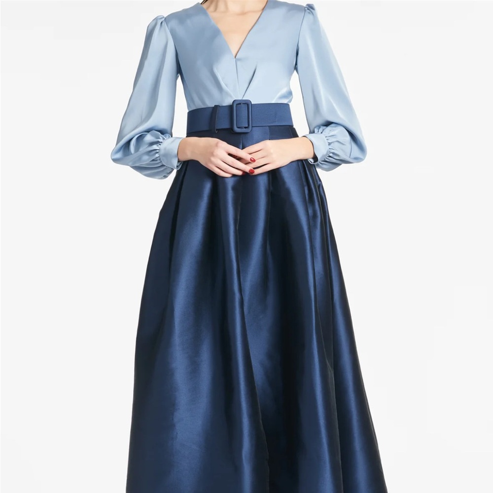 Sachin & Babi Zoe Gown. Slate and Navy.  Size 8, worn once to my son’s wedding!